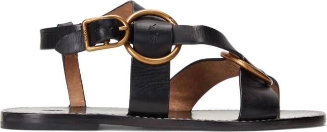 Polo Ralph Lauren 40mm kitten-heel leather sandals Brown - Picture 2