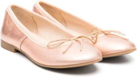 Pom D'api metallic-effect leather ballerina shoes Orange