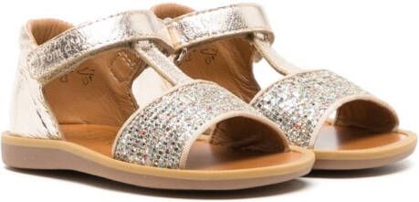 Pom D'api metallic touch-strap sandals Gold