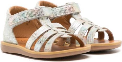 Pom D'api metallic touch-strap sandals Silver
