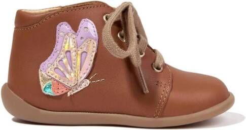 Pom D'api patch-appliqué leather boots Brown