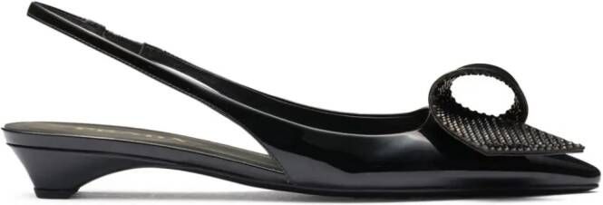 Prada 25mm appliqué-detail leather pumps Black