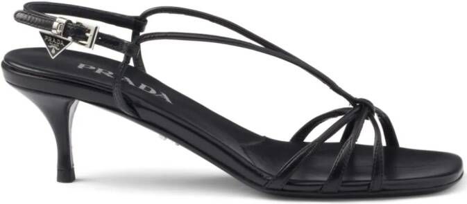 Prada 55mm leather sandals Black
