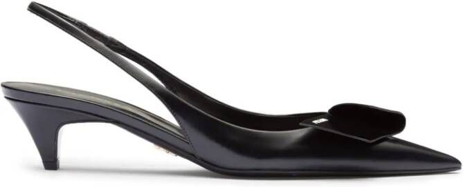 Prada 60mm fold-detail leather pumps Black