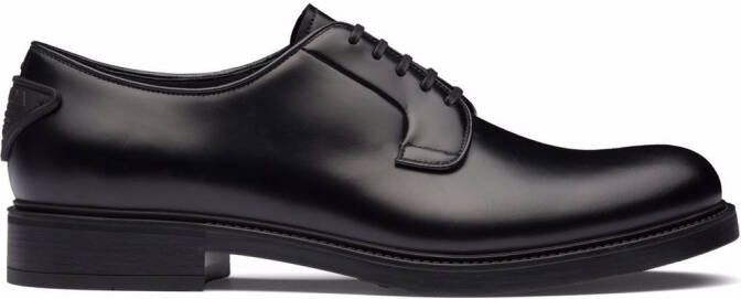 Prada brushed-leather lace-up shoes Black