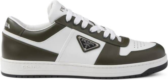 Prada Downtown colour-block leather sneakers White