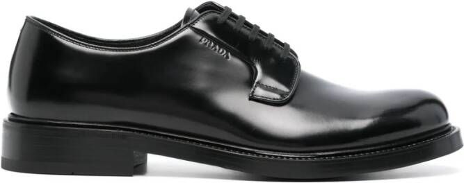 Prada logo-debossed leather oxford shoes Black