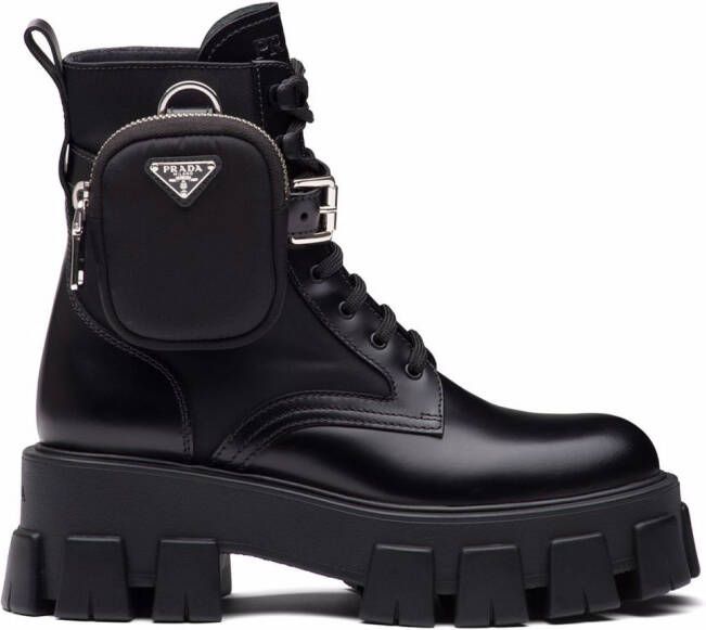 Prada Monolith leather boots Black