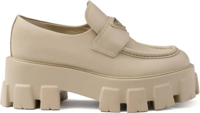 Prada Monolith triangle-logo loafers Neutrals
