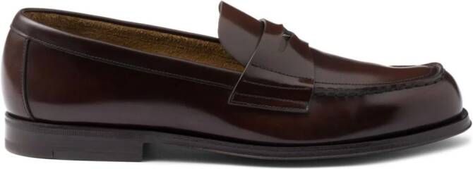 Prada penny-slot leather loafers Brown