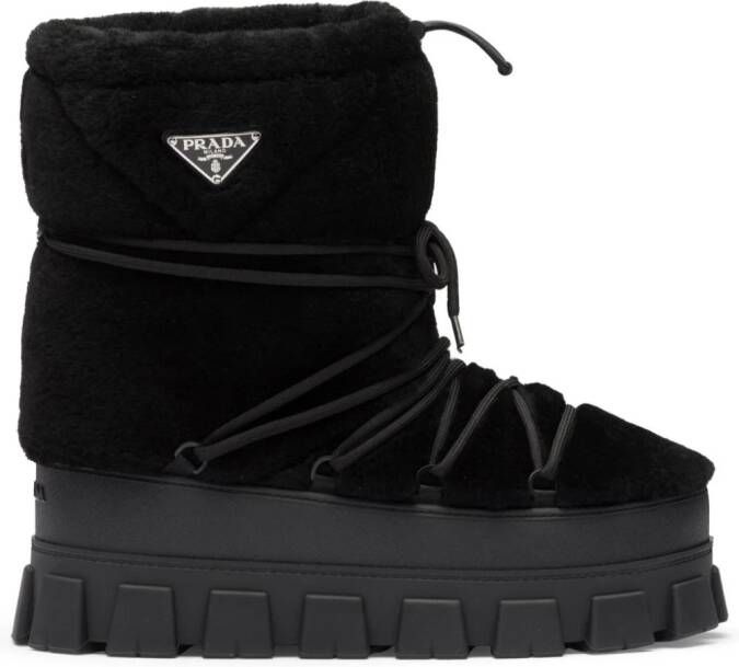 Prada shearling après ski boots Black