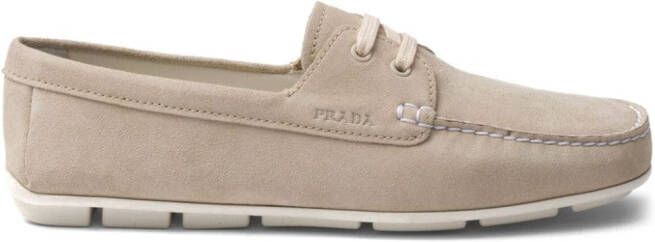 Prada suede driving shoes Neutrals