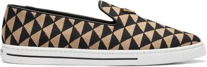 Prada Symbole triangle-logo loafers Black
