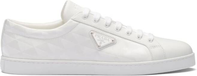 Prada triangle-logo lace-up sneakers White