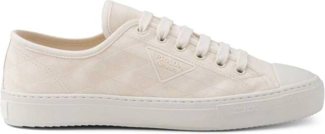 Prada Triangle-logo lace-up sneakers White