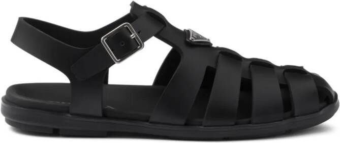 Prada triangle-logo sandals Black