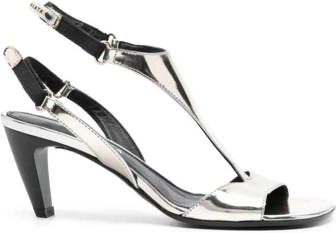 Premiata 70mm metallic leather sandals Gold