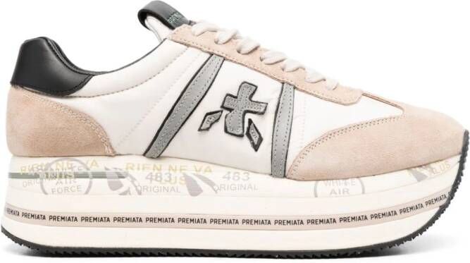 Premiata Beth 6500 logo-patch sneakers Neutrals