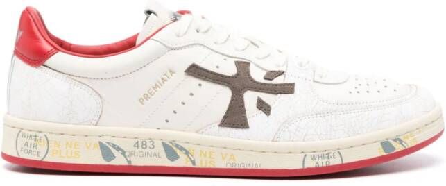 Premiata Clay low-top leather sneakers Neutrals