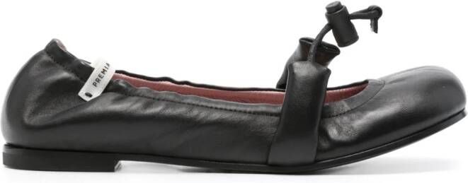 Premiata elasticated leather ballerina shoes Black