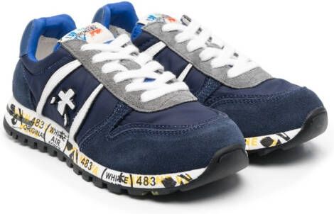 Premiata Kids low-top suede sneakers Blue