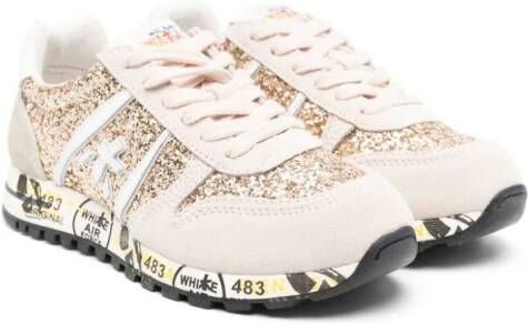 Premiata Kids Sky glittered sneakers Neutrals