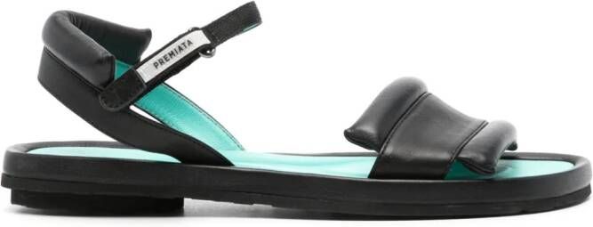 Premiata leather flat sandals Black