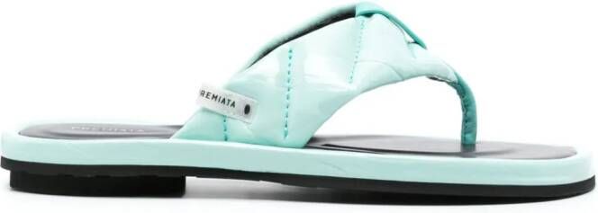 Premiata leather flat sandals Green