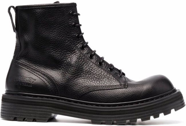 Premiata leather lace-up boots Black