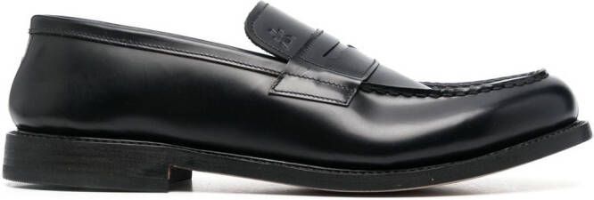 Premiata leather loafer shoes Black