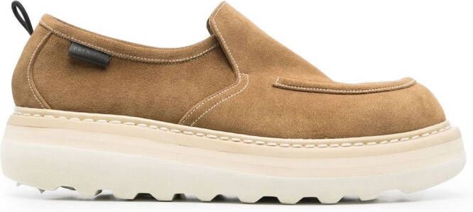 Premiata leather loafer shoes Brown