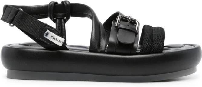 Premiata logo-tag leather sandals Black