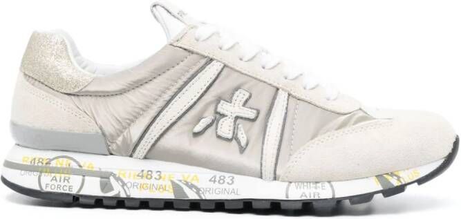 Premiata Lucy logo-patch sneakers Neutrals