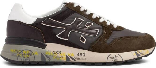Premiata Mick logo-print suede sneakers Brown
