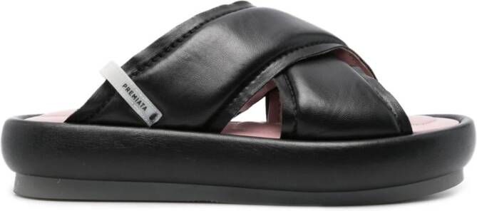 Premiata padded leather slides Black