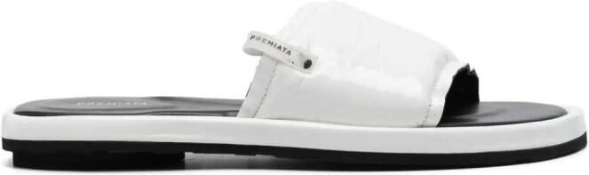 Premiata patent leather slides White