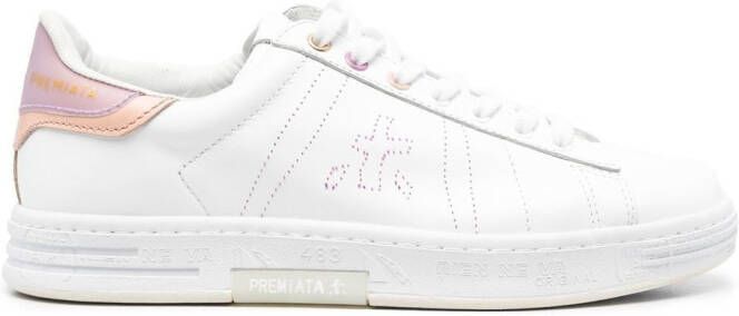Premiata panelled low-top sneakers White