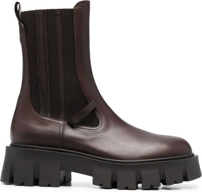 Premiata side-panel ankle boots Brown