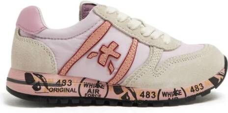 Premiata Kids Sky panelled suede sneakers Pink