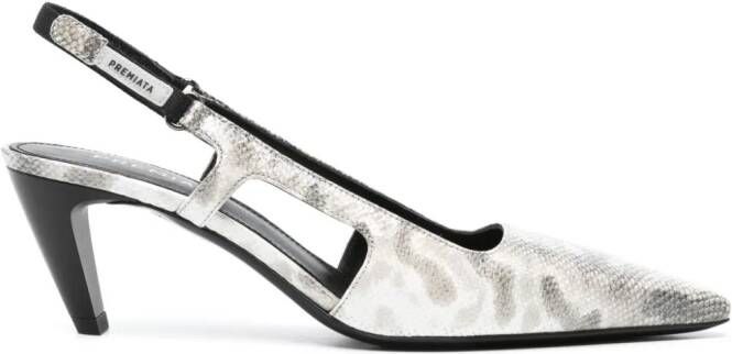 Premiata snake-print 70mm pumps White
