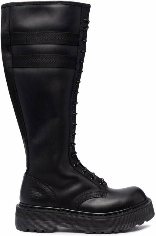 Premiata striped knee-high boots Black