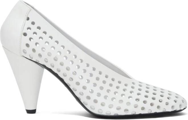 Proenza Schouler 85mm perforated leather pumps White