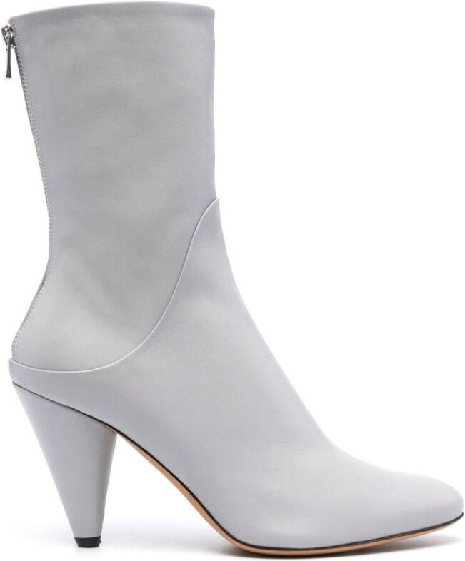 Proenza Schouler Cone 95mm leather boots Grey