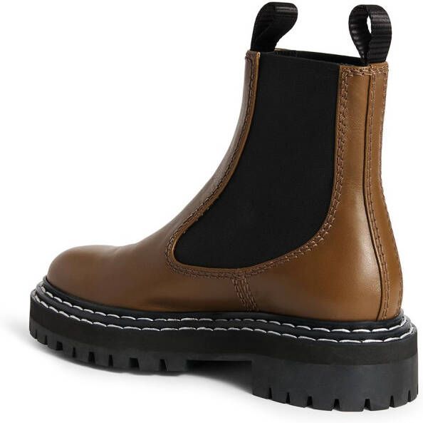 Proenza Schouler lug sole contrast-stitch combat boots Brown