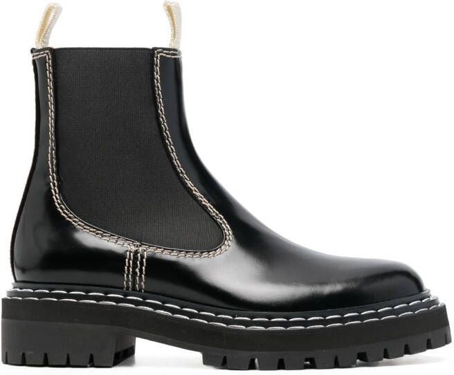 Proenza Schouler polished leather chelsea boots Black