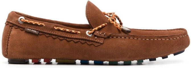 PS Paul Smith tie-fastening suede mocassins Brown