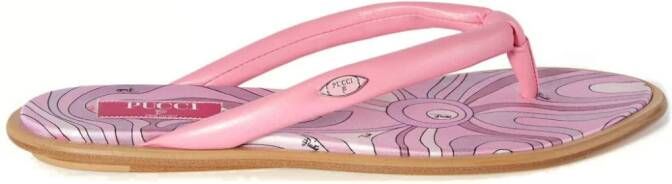 PUCCI abstract print flip flops Pink