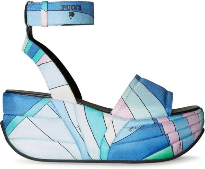 PUCCI ami 90mm platform sandals Blue