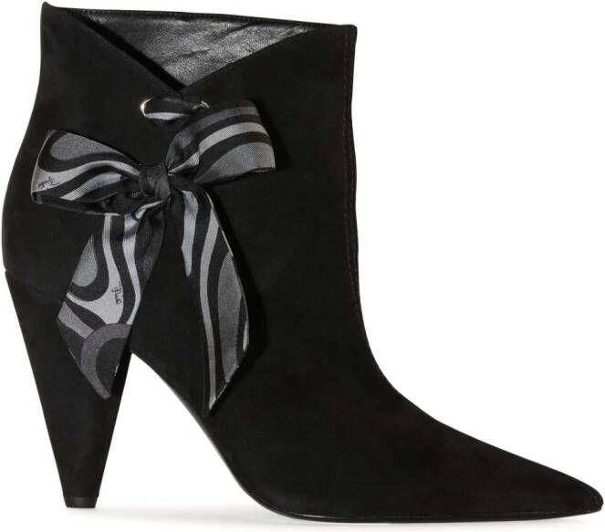 PUCCI bow-embellished suede ankle boots Black