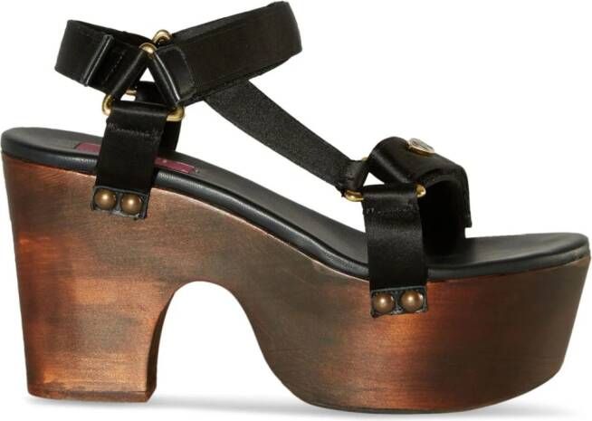 PUCCI 90mm Crush logo-plaque wedge sandals Black